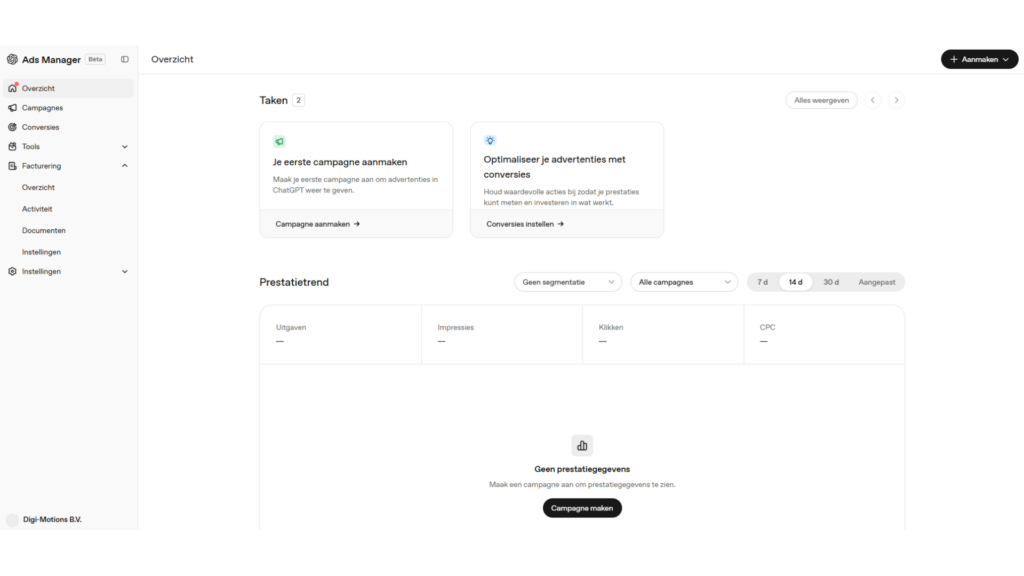 OpenAI Ads Manager in het Nederlands